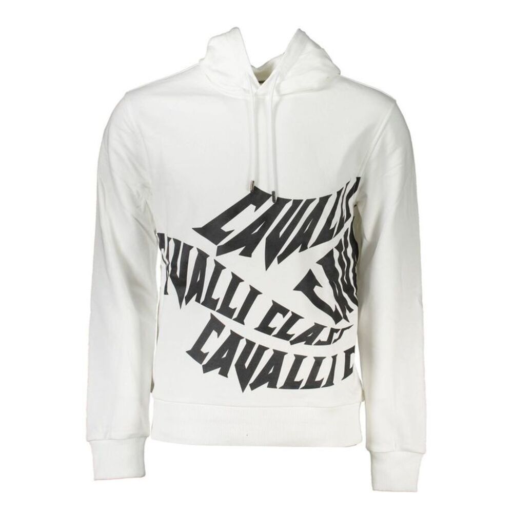 Cavalli Class White Cotton Men Men's Sweatshirt
